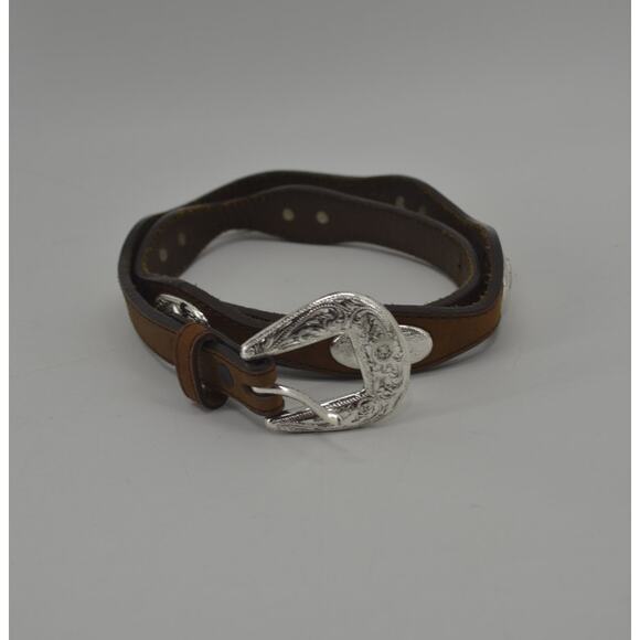 Silver Creek Western Leather Belt Rodeo Cowgirl Size 32 - Picture 7 of 13